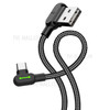 MCDODO CA-5282 Button Series Nylon Braided 1.8M Type-C USB Data Sync Charging Cable for Samsung Huawei HTC - Black