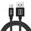 IMAK Woven Pattern 1.0M Type-C USB Data Sync Charging Cable for Samsung Huawei - Black