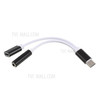 USB Type-C to 3.5mm Jack Aux Audio + USB Type-C Charging Female Port Splitter Cable - Black