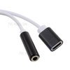 USB Type-C to 3.5mm Jack Aux Audio + USB Type-C Charging Female Port Splitter Cable - Black