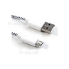 3M Nylon Woven MicroUSB Data Charge Cable for Samsung HTC LG Nokia Sony etc - White