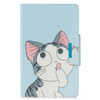 For Galaxy Tab A 10.5  T590 Colored Drawing Pattern Horizontal Flip Leather Case with Holder & Card Slot & Wallet(Cat)