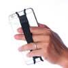 Universal Mobile Phone Holder Elastic Strap Metal Bracket One Hand Operation - Black