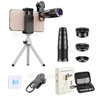 APEXEL Phone Camera Lens Kit, 22X Telephoto Lens + 120° Wide Angle Lens + 25X Macro Lens + 205° Fish Eye Lens