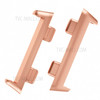 1 Pair 20mm Stainless Steel Watchband Connector Watch Strap Adapter Replacement for Oppo Watch 2 42mm - Rose Gold