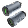 MOMAX UC12 20W Dual Port Car Charger PD 3.0 QC 3.0 Mini Cigarette Lighter Adapter - Grey