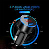 3.1A Fast Charging Dual USB Ports Cigarette Lighter Car Charger for 12V/24V Vehicles - Black