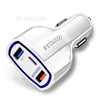 Car Charger PD + Dual USB Triple Port Fast Charge Cigarette Lighter Adapter for 12-24V Car SUV - White