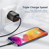 KUULAA RY-U33 Dual Port QC3.0 PD3.0 GaN Fast Charger 33W PD Type-C+USB Phone Charging Adapter - Black/UK Plug