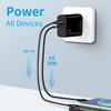 NORTHJO NOPD250602AU USB QC3.0 + Type-C PD 25W Fast Charging Adapter Dual Port Wall Charger - AU Plug/Black