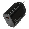NORTHJO NOPD200602AU USB A + Type-C PD 20W  QC3.0 Fast Charger Dual Ports Power Adapter - AU Plug/Black