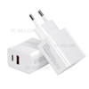 18W USB + Type-C Dual Ports Quick Charge Travel Charger - EU Plug