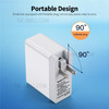 63W PD+QC3.0 Wall Charger USB C Charger Adapter Dual Port Quick Charger Plug Cube with Digital Display Screen - EU Plug