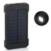 F5 Solar Power Bank 10000mAh Waterproof External Battery with LED Light for iPhone X/8/8 Plus etc. - Black