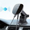 LOHEE W-30A Magnetic Adsorption Phone Holder 15W Wireless Charger Car Suction Cup Mount Bluetooth Music Player