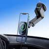 LOHEE W-30A Magnetic Adsorption Phone Holder 15W Wireless Charger Car Suction Cup Mount Bluetooth Music Player