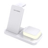 C500 4 in 1 Foldable 15W Wireless Charger Night Light for Apple Phone Watch Headphones - White