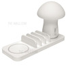 UD12 3 in 1 Mushroom LED Nightlight Wireless USB Phone Charging Dock Bracket Stand - White / EU Plug