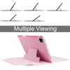 6212 For iPad Pro 11-inch (2021)/(2020)/(2018)/iPad Air (2020) Wireless Bluetooth Keyboard Case Shockproof Tablet Leather Cover Multi-Angle Stand Case with Pen Slot - Pink