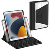 For iPad 10.2 (2019)/(2020)/(2021) 360-Degree Rotatory PU Leather Bluetooth Keyboard Shell Set - Black