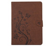 For Galaxy Tab A 8.0 / T350 Pressed Flowers Butterfly Pattern Horizontal Flip PU Leather Case with Magnetic Buckle & Holder & Card Slots & Wallet(Brown)