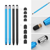[4pcs] Universal 2-in-1 Sensitive Touchscreen Stylus Pens for Tablet and Smartphones with Capacitive Screen - Black / Baby Blue