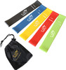 Fit Simplify Resistance Loop Exercise Bands with Instruction Guide and Carry Bag, Set of 5