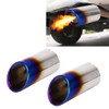 2 PCS Car Styling Stainless Steel Exhaust Tail Muffler Tip Pipe for VW Volkswagen 1.4T Swept Volume(Blue)
