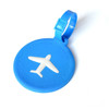 3 PCS Round PVC Luggage Tag Travel Bag Identification Tag(Blue)
