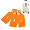 3 PCS Square PVC Luggage Tag Travel Bag Identification Tag (Orange)