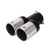 Universal Car Styling Stainless Steel Straight Double Outlets Exhaust Tail Muffler Tip Pipe(Black)