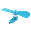 Fashion Micro USB Port Mini Fan with Two Leaves, For Android Mobile Phone with OTG Function & Micro USB Port(Blue)