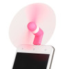 Fashion Micro USB Port Mini Fan with Two Leaves, For Android Mobile Phone with OTG Function & Micro USB Port(Magenta)
