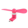 Fashion Micro USB Port Mini Fan with Two Leaves, For Android Mobile Phone with OTG Function & Micro USB Port(Magenta)