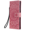 Pressed Printing Sunflower Pattern Horizontal Flip PU Leather Case for Galaxy Note 10, with Holder & Card Slots & Wallet & Lanyard (Pink)