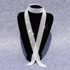 White Diamond on White Women Sequined Rhinestone Bow Tie Dance Costume Accessories