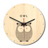 Owl Pattern Home Office Bedroom Decoration Wooden Mute Wall Clock, Size : 28cm