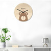 Bear Pattern Home Office Bedroom Decoration Wooden Mute Wall Clock, Size : 28cm