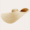 Oversized Fashion Straw Weaving Beach Sunshade Hat, Suitable for Head Circumference: 58-62cm(White)