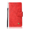For Lenovo A2010 Retro Copper Button Crazy Horse Horizontal Flip PU Leather Case with Holder & Card Slots & Wallet & Lanyard(Red)