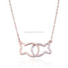 Women Fashion S925 Sterling Silver Kissing Fish Clavicular Chain Necklace