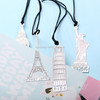 2 PCS Classic Architectural Historical Sites Metal Bookmarks Office Supplies(Eiffel Tower)