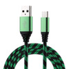 1m USB to USB-C / Type-C Nylon Weave Style Data Sync Charging Cable, for Galaxy S8 & S8 + / LG G6 / Huawei P10 & P10 Plus / Oneplus 5 and other Smartphones (Green)