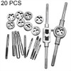 20 PCS Multi-specification Tap and Die Combination Set Hand Metric Wire Tapping Wrench Winch