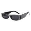 Square Sunglasses Women Imitation Diamond Lasses Fashion UV400 Sunglasses(C1)