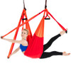 6 Handles Bodybuilding Handstand Inelasticity Aerial Yoga Hammock(Gradient Red)