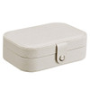 Simple Girl Earrings Rings Plate Jewelry Box Portable Leather Multi-function Jewelry Storage Box(Flash white)