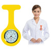 Portable Silicone Nurse Round Quartz Wristwatch Watch with Pin(Yellow)