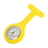 Portable Silicone Nurse Round Quartz Wristwatch Watch with Pin(Yellow)