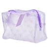 3 PCS Make Up Organizer Bag Toiletry Bathing Storage Bag Women Waterproof Transparent Floral PVC Travel Cosmetic Bag(Purple)